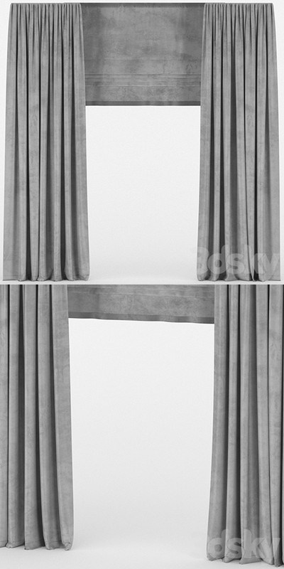 Velvet curtains with roman